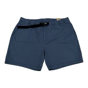 Foundry Big&tall Short Mens Sz 3XLT Blue Elastic Waist Pull On With Buckle Belt